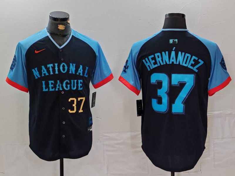 Men Los Angeles Dodgers #37 Hernandez Blue All star 2024 Nike MLB Jersey style 7264->los angeles dodgers->MLB Jersey